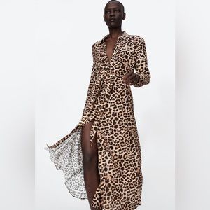 Zara Animal Print Midi Dress/ Size M/ NWT